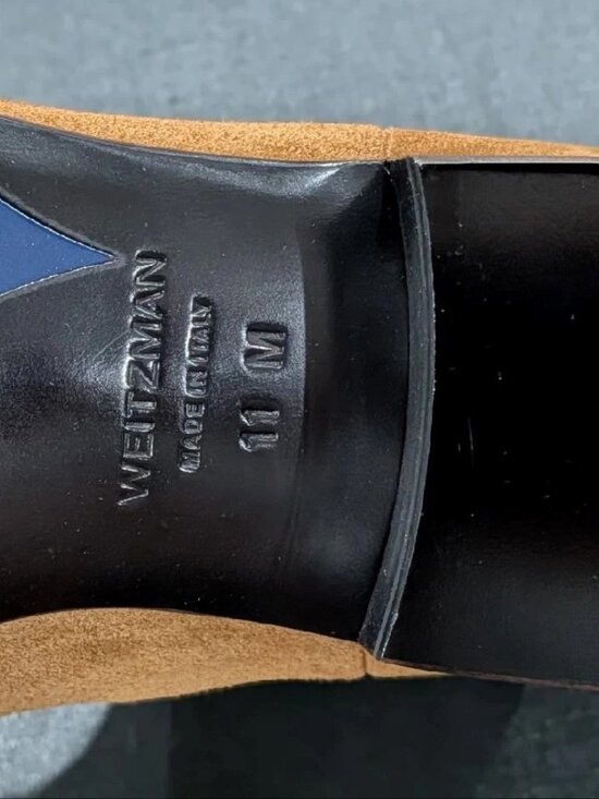 $975 Mens Stuart Weitzman "Adwin" Suede Chelsea Boots Tan 44 US 11 main image 6
